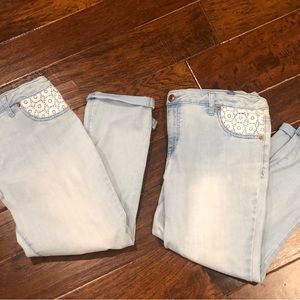 Girls Cat & Jack Super Skinny Super Stretch Denim Crop 18 plus Lot